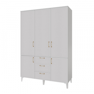 Шкаф трехстворчатый с ящиками Толедо ТШ-24, Белый