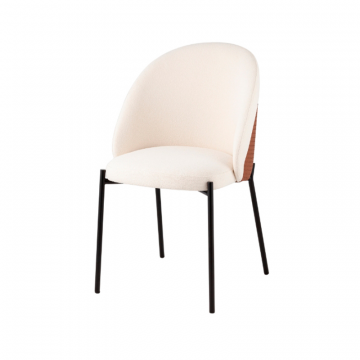 Стул обеденный Adelinde бежевый с коричневой экокожей