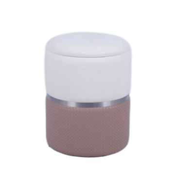 Пуф Кэрри с ящиком серебро шенилл светло-коричневый