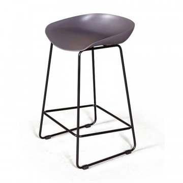 Стул полубарный Leo пластик серый