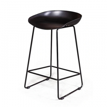 Стул полубарный Leo пластик черный