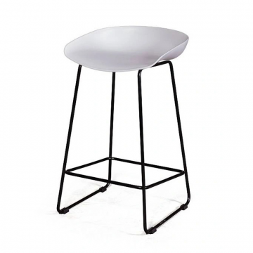 Стул полубарный Leo пластик белый