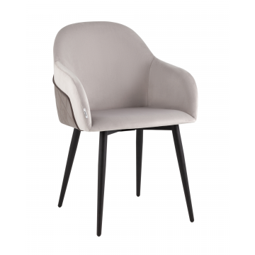 Стул Новел New велюр светло-серый с темно-серой спинкой