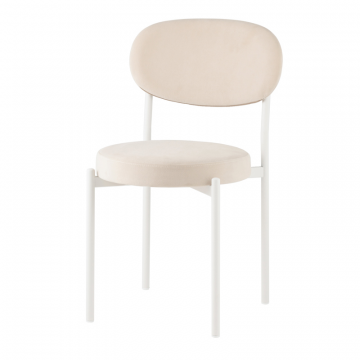 Стул Бриф SN велюр молочный каркас белый муар