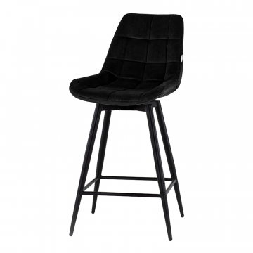 Стул полубарный Флекс с поворотным механизмом  велюр черный