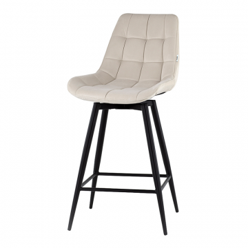 Стул полубарный Флекс с поворотным механизмом велюр бежевый