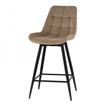 Стул полубарный Флекс с поворотным механизмом велюр капучино