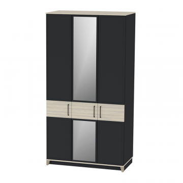 Шкаф для одежды и белья Аурелио 444, Антрацит, Блеквуд Сатиновый