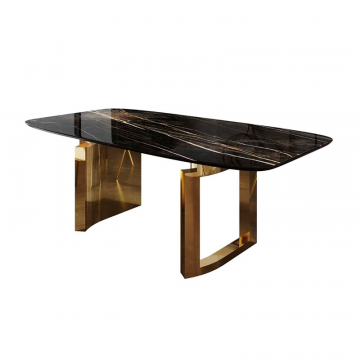 Стол обеденный Liam 180, керамика глянцевая черная