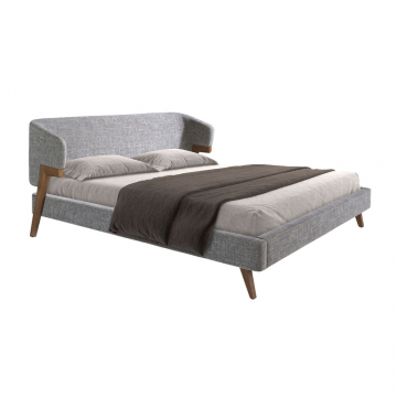 Кровать 7173/GC2323 из серой ткани 180 x 200 cm