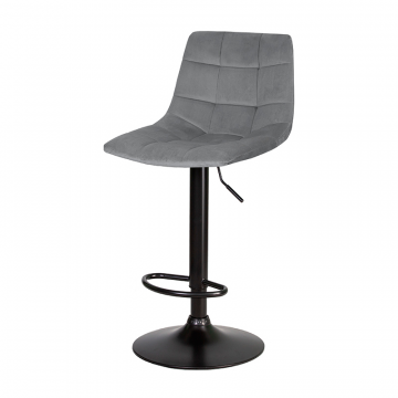Стул барный DOBRIN TAILOR BLACK, серый велюр (MJ9-75)