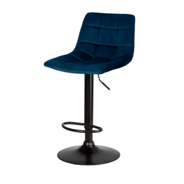 Стул барный DOBRIN TAILOR BLACK, синий велюр (MJ9-117)