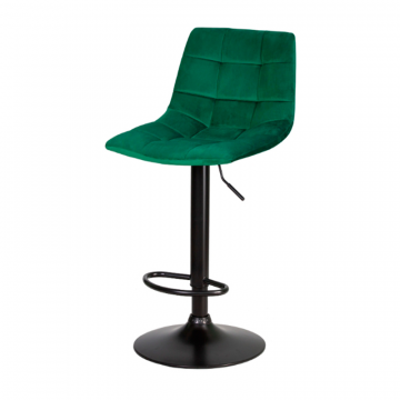 Стул барный DOBRIN TAILOR BLACK, зеленый велюр (MJ9-88)