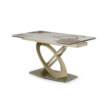 Стол раскладной Luisa 140-200, светлая керамика/шампань