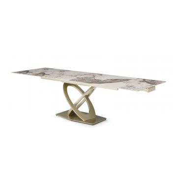 Стол раскладной Luisa 180-280, светлая керамика/шампань