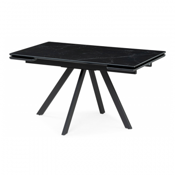 Керамический стол Вилли 140(200)х80 черный мрамор shakespeare black / черный