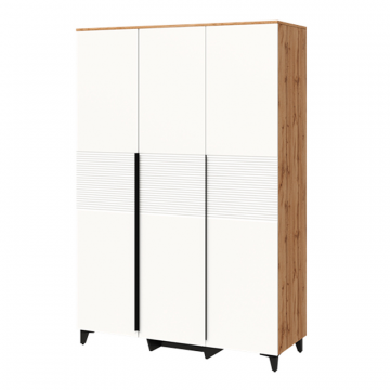 Шкаф 3-х дверный Белла, Дуб вотан, Тальк