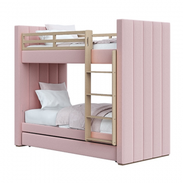 Кровать двухъярусная Cosy антивандальная ткань (розовый)