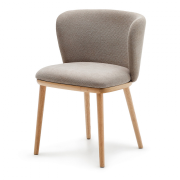 Ciselia Стул из коричневой синели и натурального массива ясеня