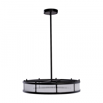 K2KM12851 Люстра Ancona круглая чёрный матовый/стекло прозр. d85см