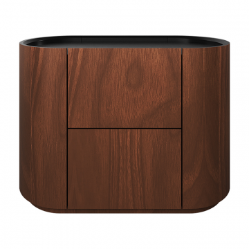 Тумба прикроватная Lagom 2 ящика ширина 60 см (орех, черный)