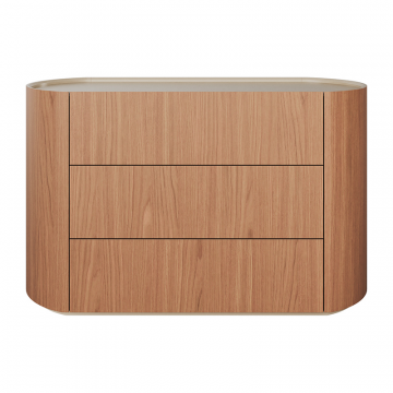 Комод Lagom 3 ящика ширина 120 см (натуральный дуб, кремовый)