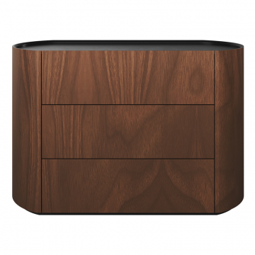 Комод Lagom 3 ящика ширина 120 см (орех, черный)