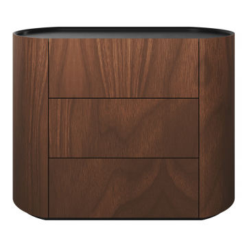 Комод Lagom 3 ящика ширина 100 см (орех, черный)