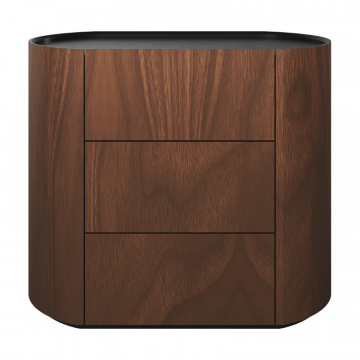 Комод Lagom 3 ящика ширина 90 см (орех, черный)