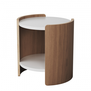 Столик Lagom D 43 см высота 45 см (белый, натуральный дуб)