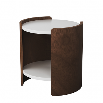 Столик Lagom D 43 см высота 45 см (белый, орех)