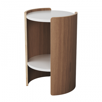 Столик Lagom D 43 см высота 64 см (белый, натуральный дуб)