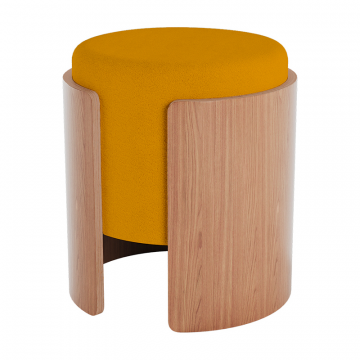 Пуф Lagom (горчичный, натуральный дуб)