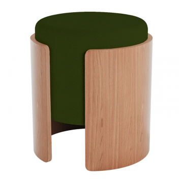 Пуф Lagom (зеленый, натуральный дуб)