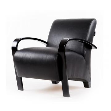 кресло Балатон Экокожа черный каркас Венге структура