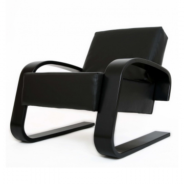 кресло Рица  Экокожа черный каркас  Венге структура