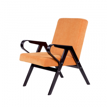 кресло Форест Вельвет Люкс 72 - оранжевый каркас Венге структура