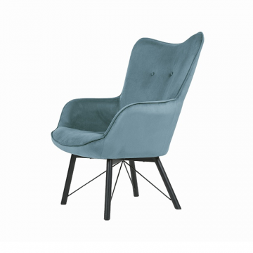 Кресло Манго - Ножки металл Серо-голубой каркас Чёрный