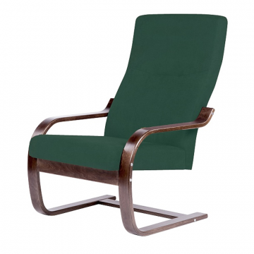 кресло Кристалл  Фреш 25 зелёный каркас  Орех