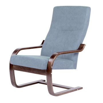 кресло Кристалл  фреш 11 голубой каркас  Орех