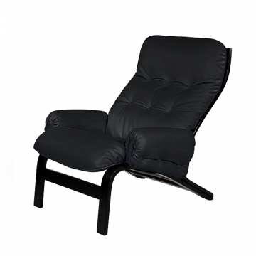 кресло Альбано Экокожа черный каркас Венге структура