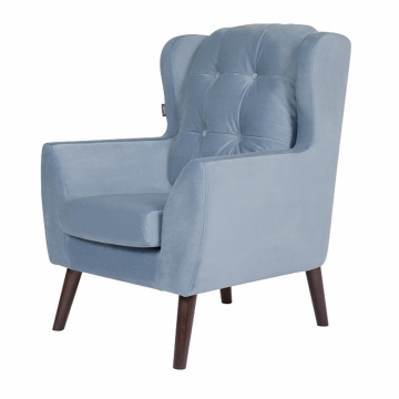 кресло Гермес  фреш 11 голубой каркас  Орех