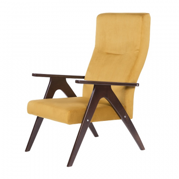 кресло Оскар  фреш 23 охра каркас  Орех