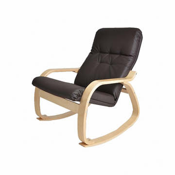 Кресло-качалка Сайма Экокожа шоколад каркас Берёза