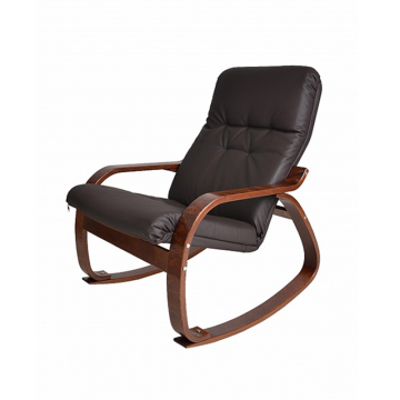 Кресло-качалка Сайма Экокожа шоколад каркас Вишня