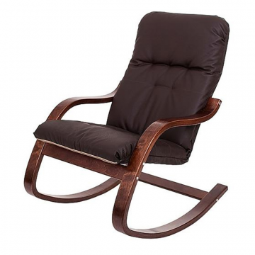 кресло-качалка Эйр  Экокожа шоколад каркас  Венге структура