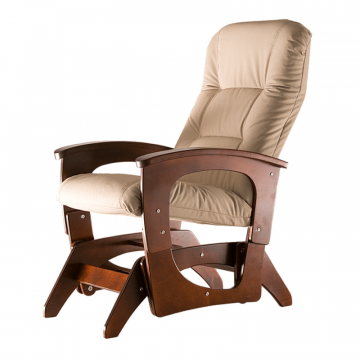 кресло-качалка глайдер Орион  Экокожа бежевый каркас  Вишня