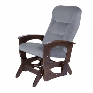 кресло-качалка глайдер Орион  Фреш 12 светло-серый каркас  Орех