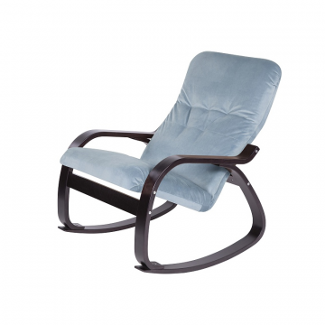 Кресло-качалка Сайма фреш 11 голубой каркас Орех