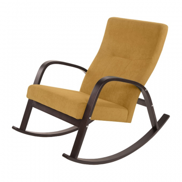 кресло-качалка Ирса  фреш 23 охра каркас  Орех